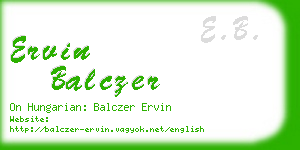 ervin balczer business card